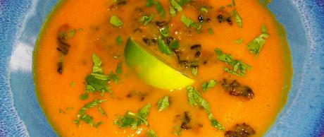 Receta de Saladmaster - Sopa de Coco y Zanahoria con Arroz Negro