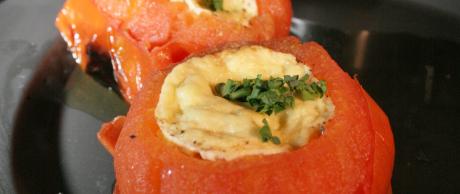Receta de Saladmaster - Tomates Corazón de Buey con Soufflé de Maíz 